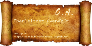 Oberleitner Avenár névjegykártya